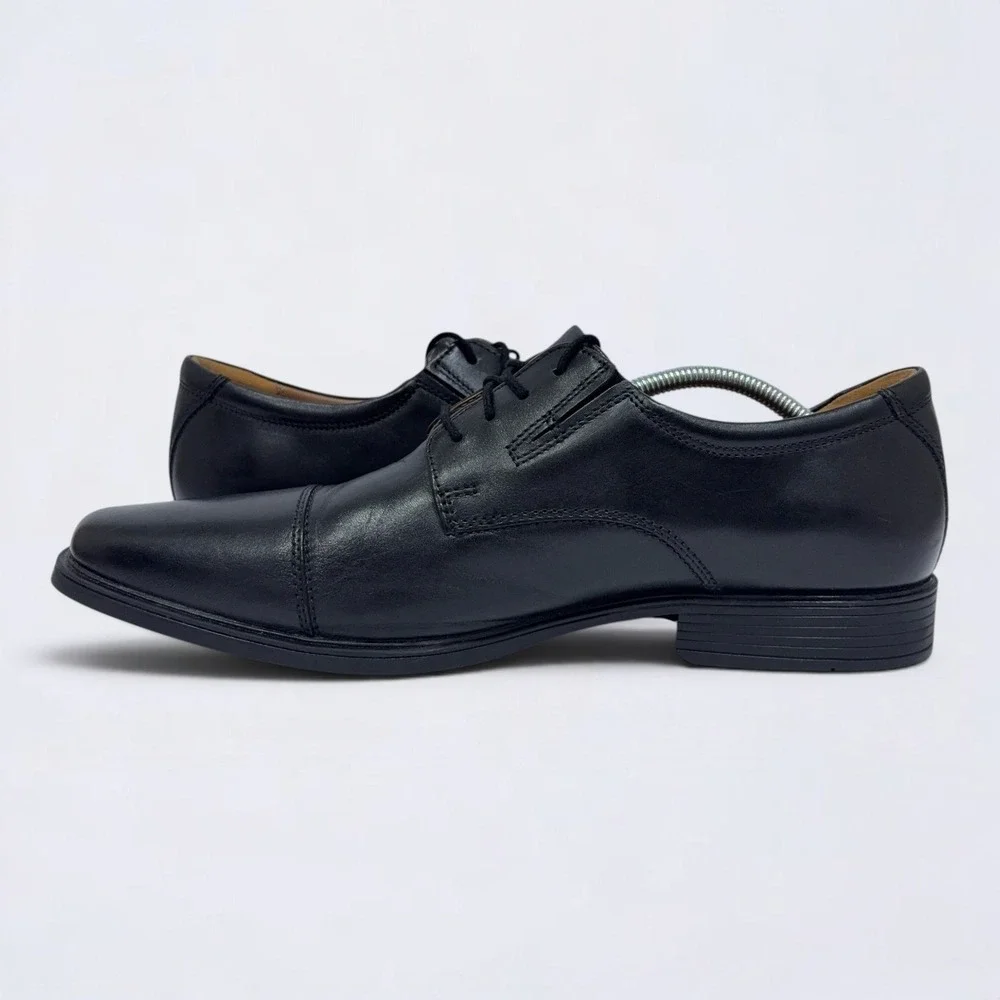 Clarks Men's Tilden Cap Oxford Dress Shoes Men's Size 13 M Black Leather Derby